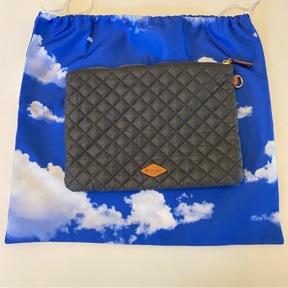 MZ Wallace Quilted Gray Pouch with original dust bag (No longer made)